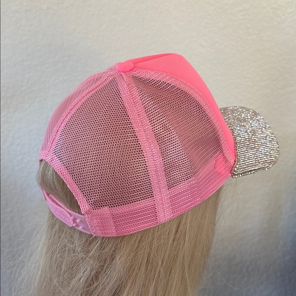 Pink and Silver Rhinestone Cap - Picture 4 of 4
